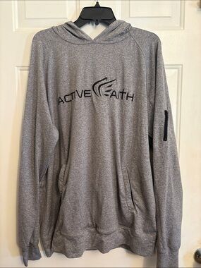 Active Faith Men's Gray Crewneck Hoodie Sweatshirt 2XL